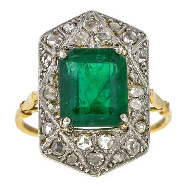 Antique Emerald & Diamond Ring