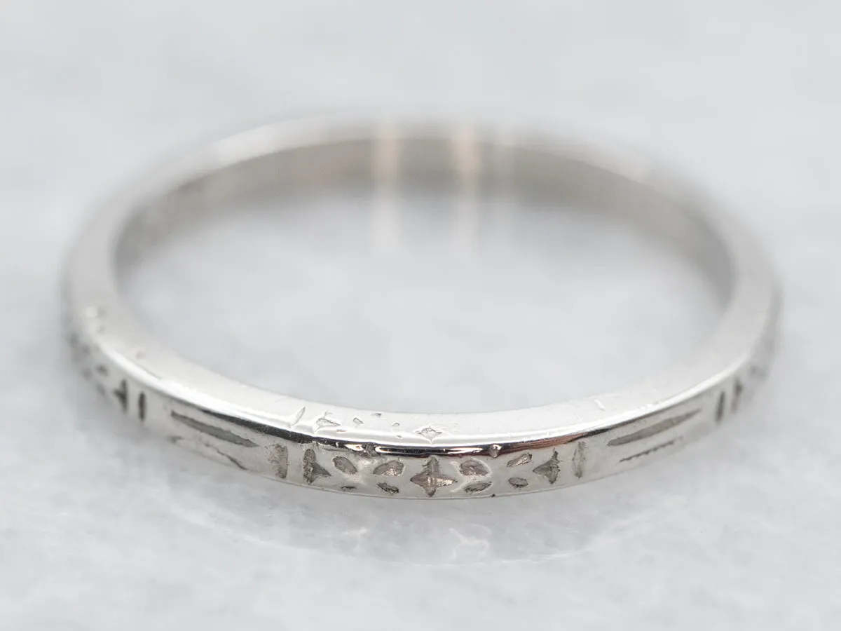 Antique Forget-Me-Not Platinum Band