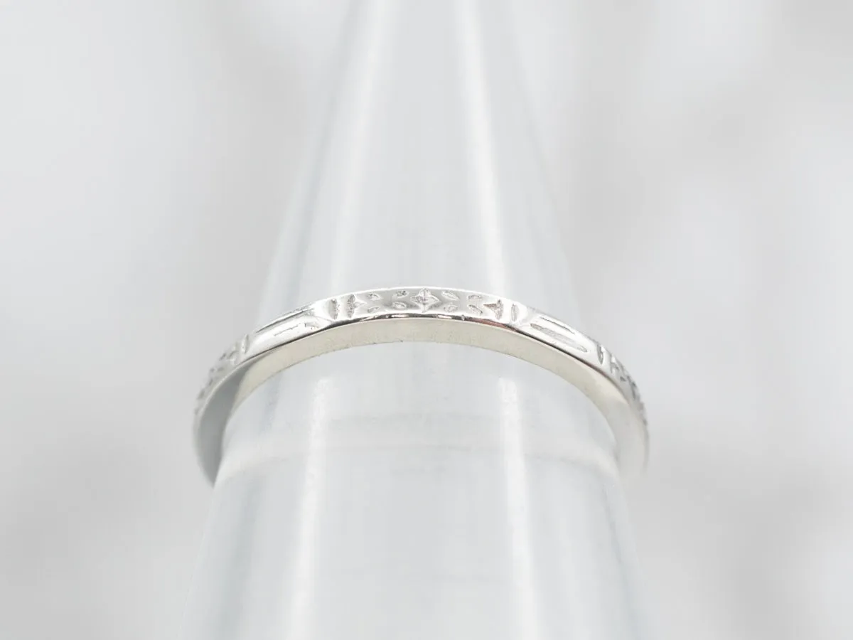 Antique Forget-Me-Not Platinum Band