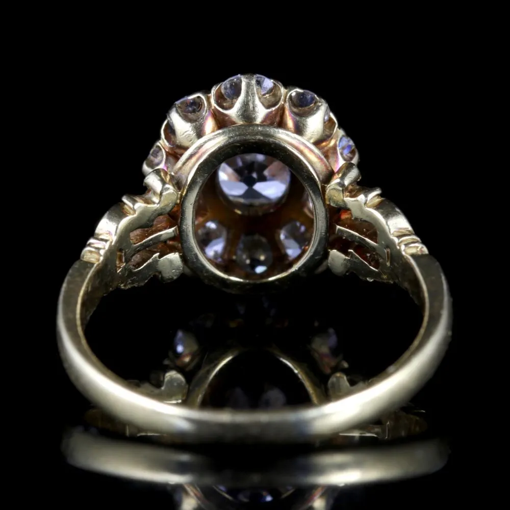 Antique Victorian Diamond Cluster Ring 18Ct Cluster Ring Circa 1880