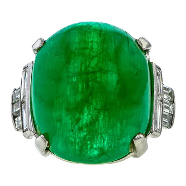 Art Deco Emerald & Diamond Ring