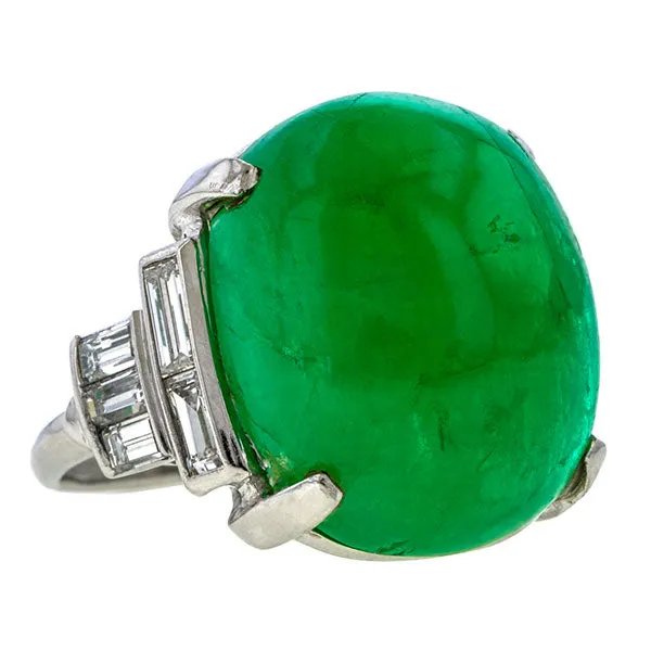 Art Deco Emerald & Diamond Ring