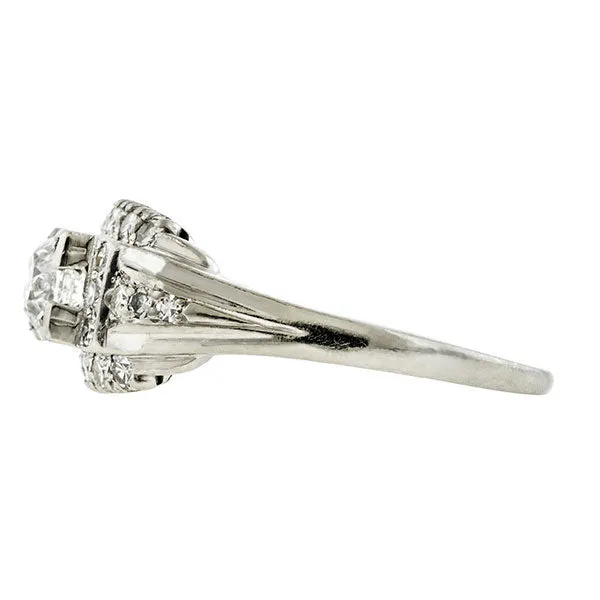 Art Deco Engagement Ring, Oval 0.69ct