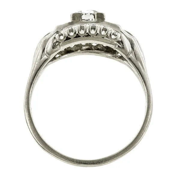 Art Deco Engagement Ring, Oval 0.69ct