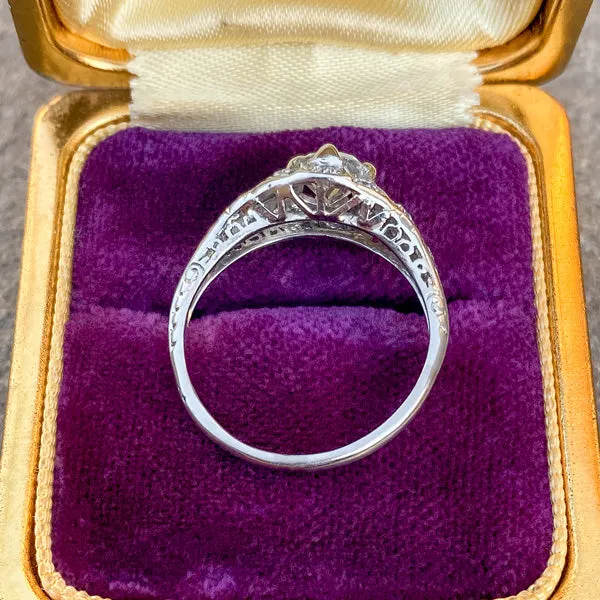 Art Deco Engagement Ring, RBC 0.70