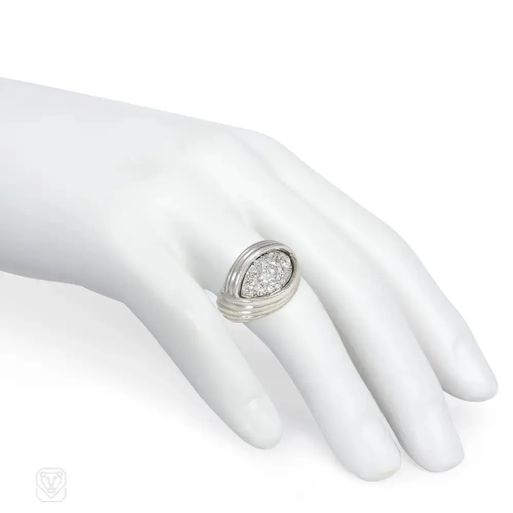 Art Deco French turban style diamond ring