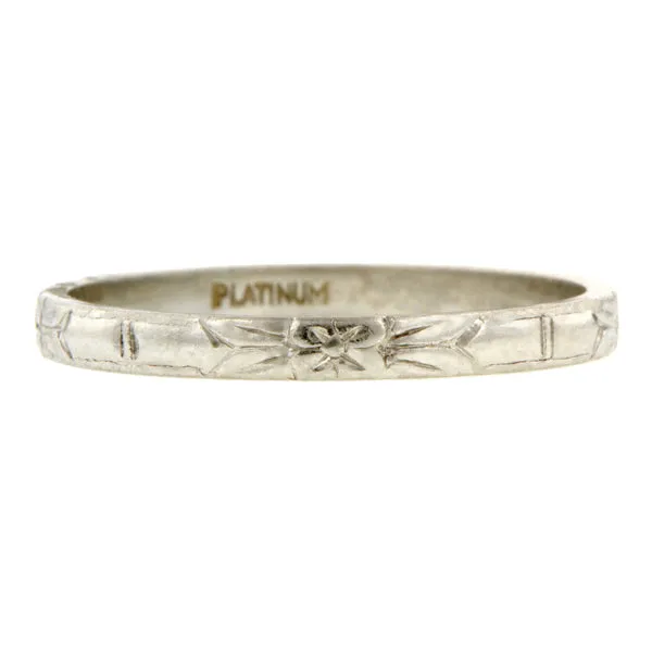 Art Deco Patterned Wedding  Band