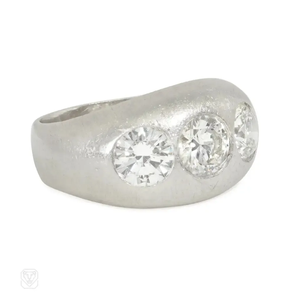 Art Deco platinum and diamond three-stone ring