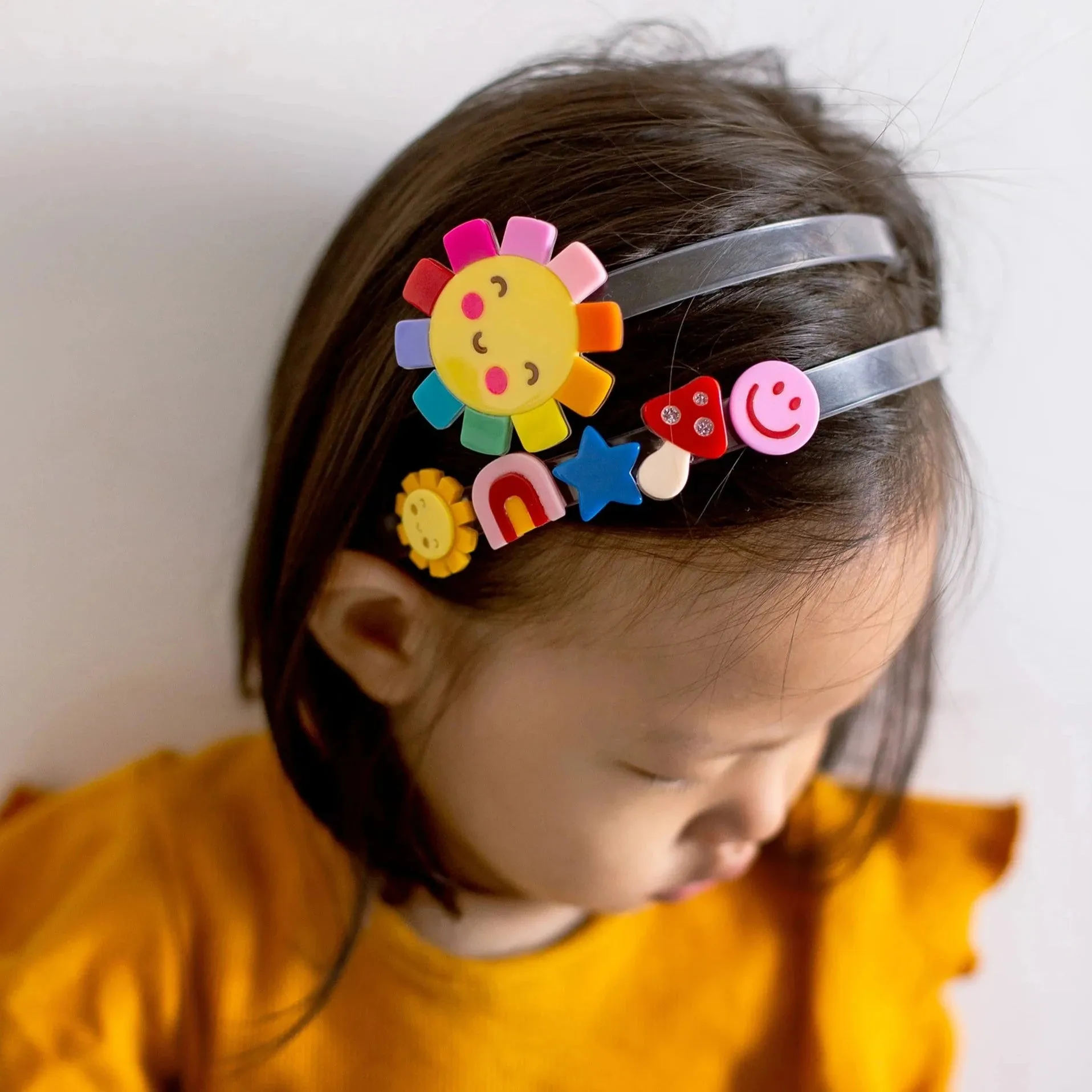 Be Happy Icons Acrylic Headband