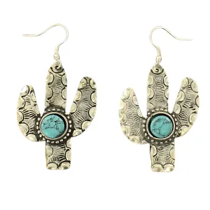 Blazin Roxx Cactus Earrings with Turquoise Stones