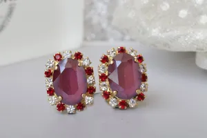 BORDEAUX STUD EARRINGS