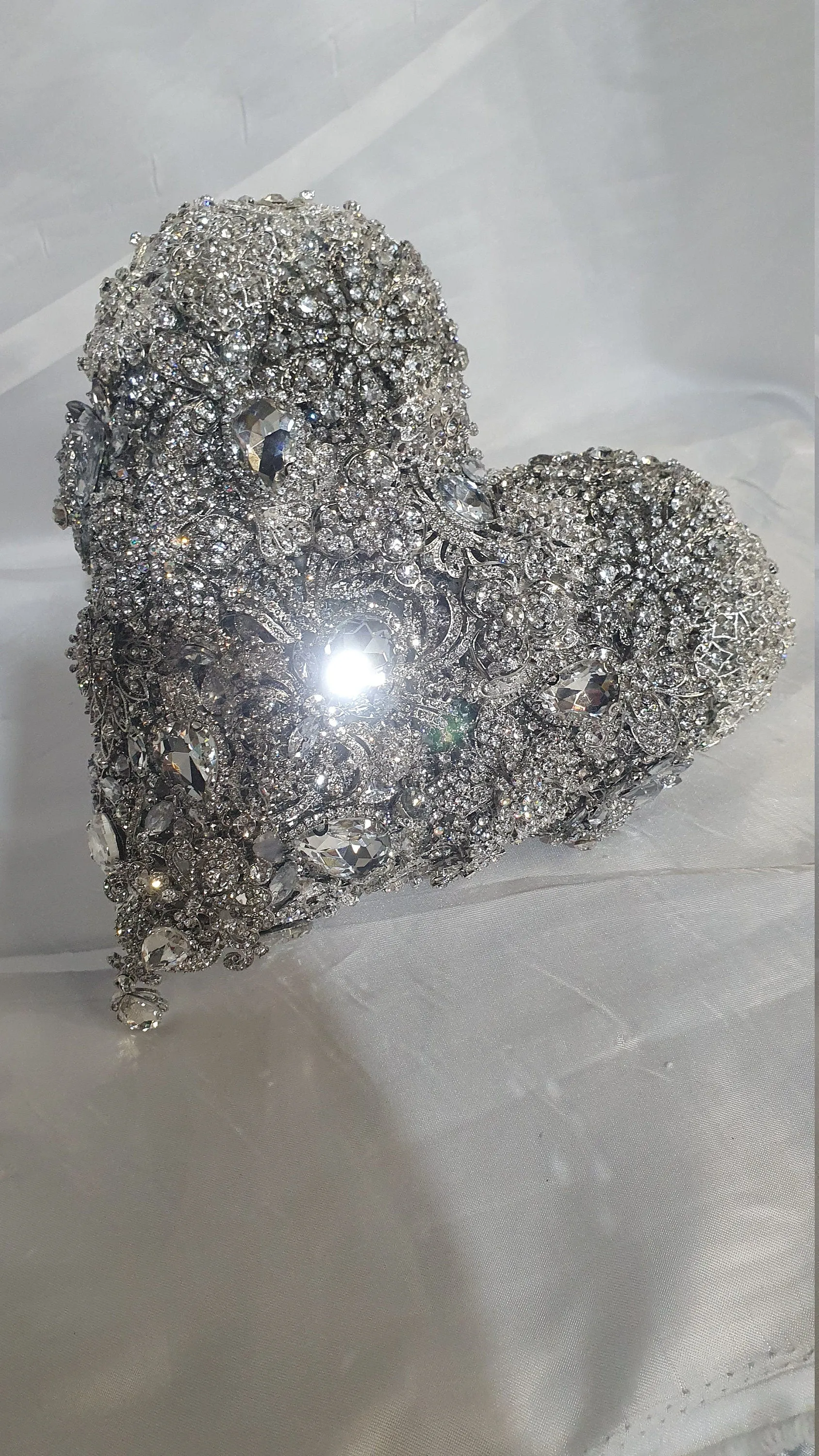 BROOCH BOUQUET Heart shaped brooch bouquet valentine jewel heart wedding bouquet. by Crystal wedding uk