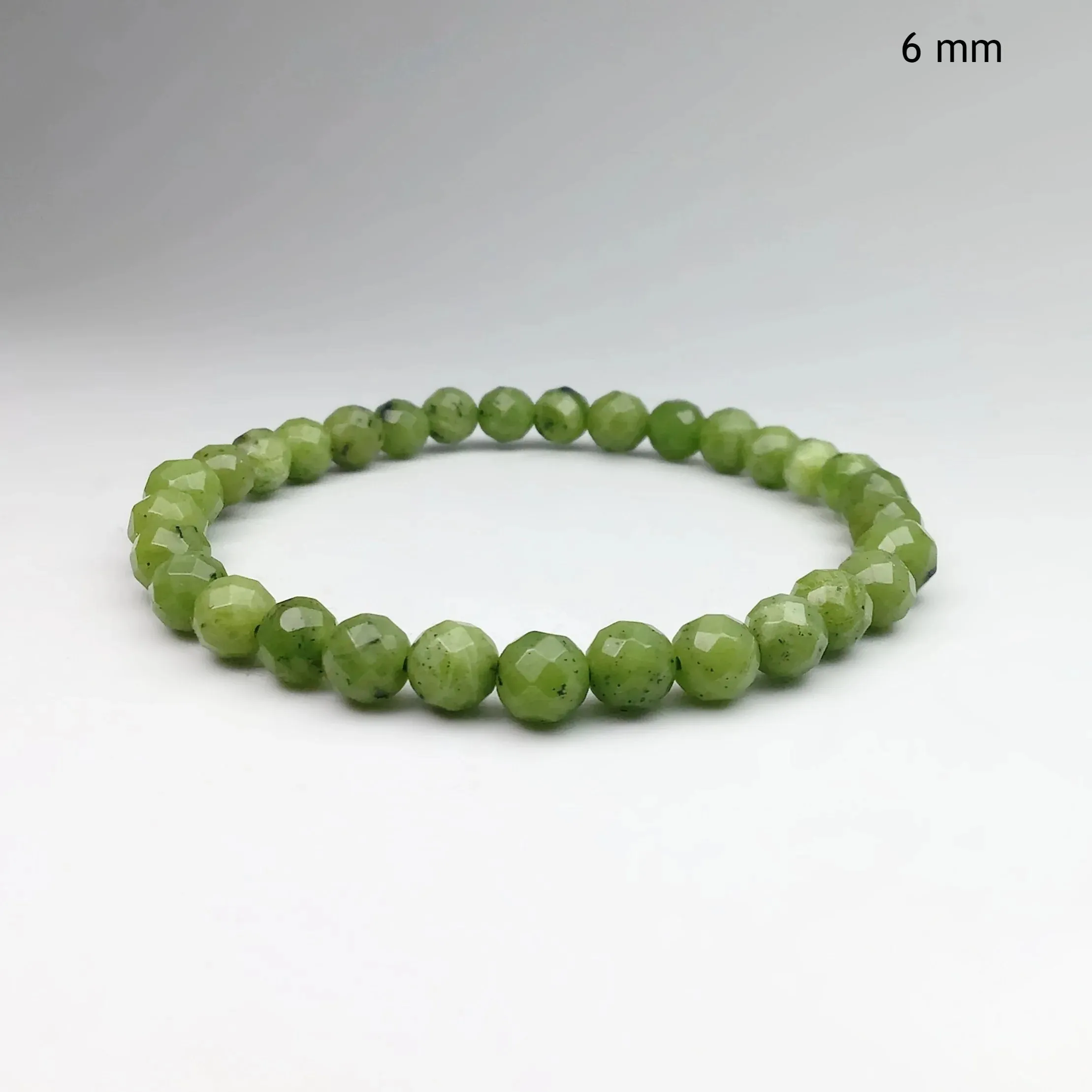 Canadian Jade Faceted Beaded Bracelet - High Quality