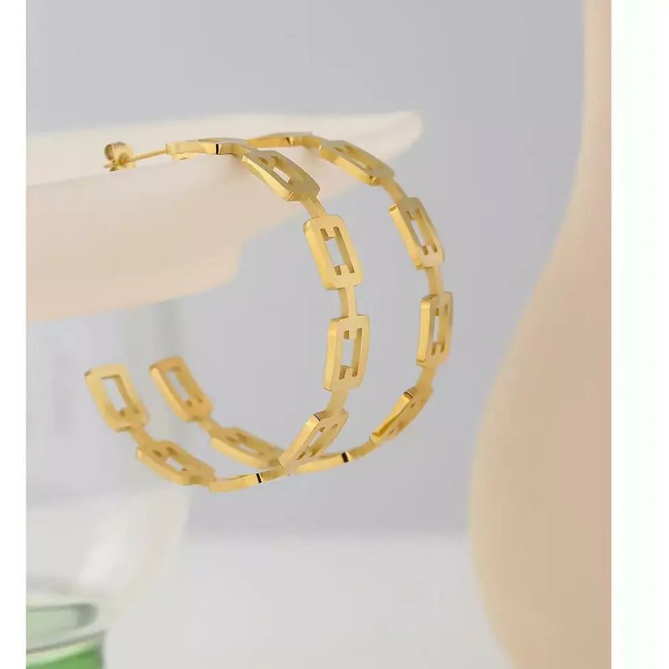 Candice Chain Link Hoop Earrings