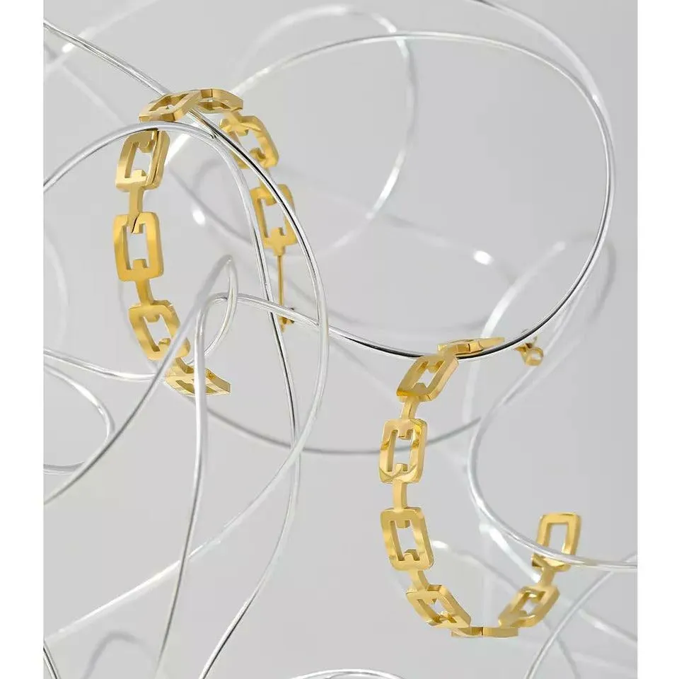 Candice Chain Link Hoop Earrings