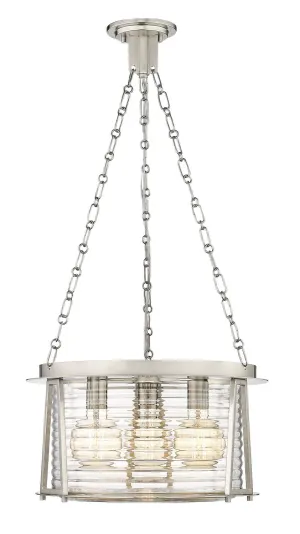 Cape Harbor Pendant Three Light Pendant in Brushed Nickel