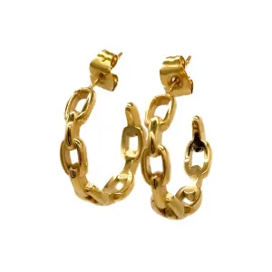 Chained Up Gold Chain Hoop Earrings