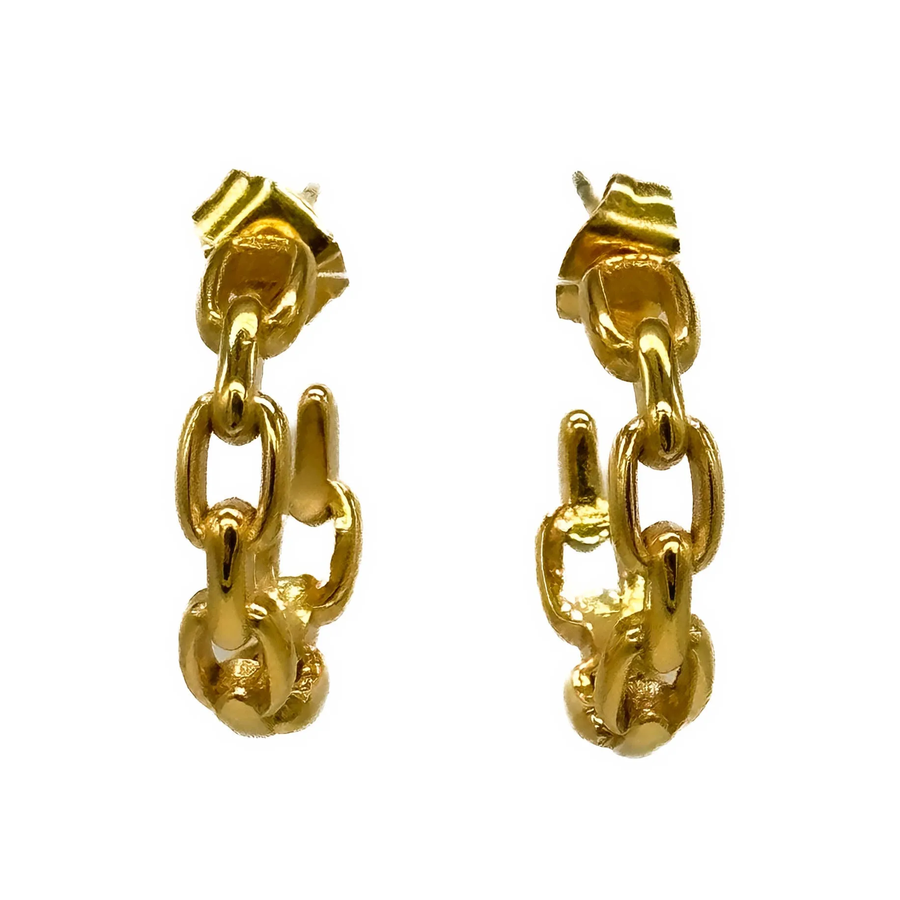 Chained Up Gold Chain Hoop Earrings