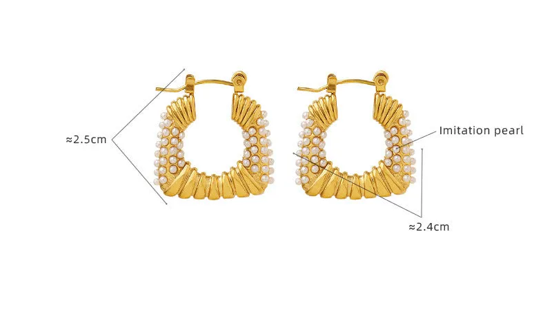 Chic Tote Bag Pearl Earrings