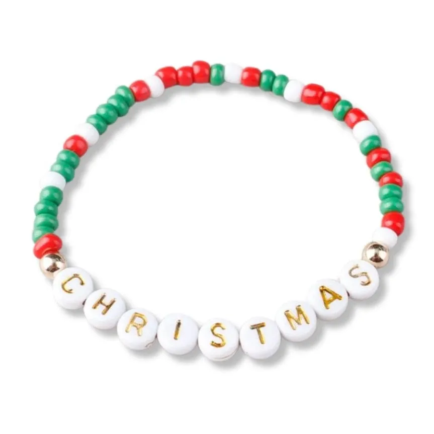 Christmas Holiday Beaded Friendship Stretch Bracelets