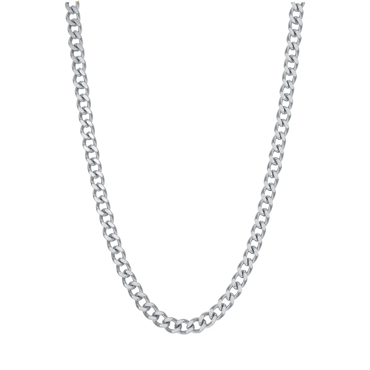 Chunky Curb Chain Necklace Silver