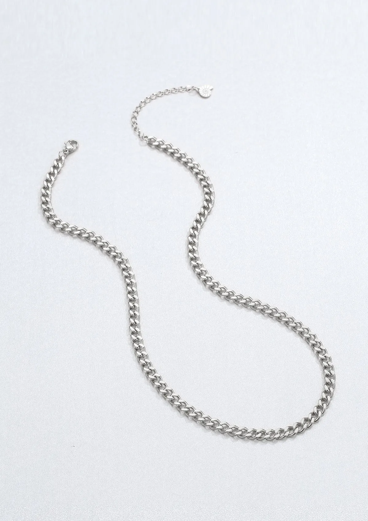 Chunky Curb Chain Necklace Silver