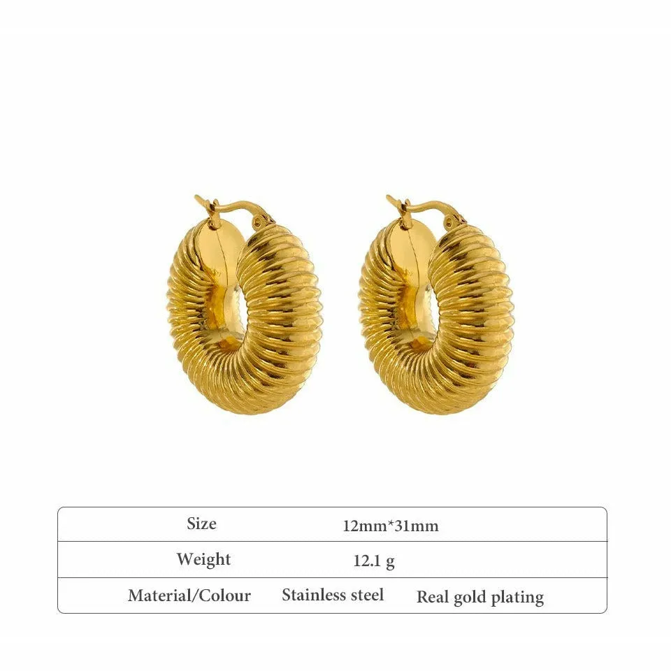 Clam Tube Hoops - Gold / Silver