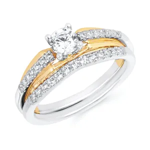 Classic: 1/10 Ctw. Diamond Semi Mount Shown with 1/3 Round Center Diamond in 14K Gold