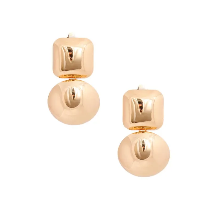 Clip On Medium Geo Dome Earrings for Women