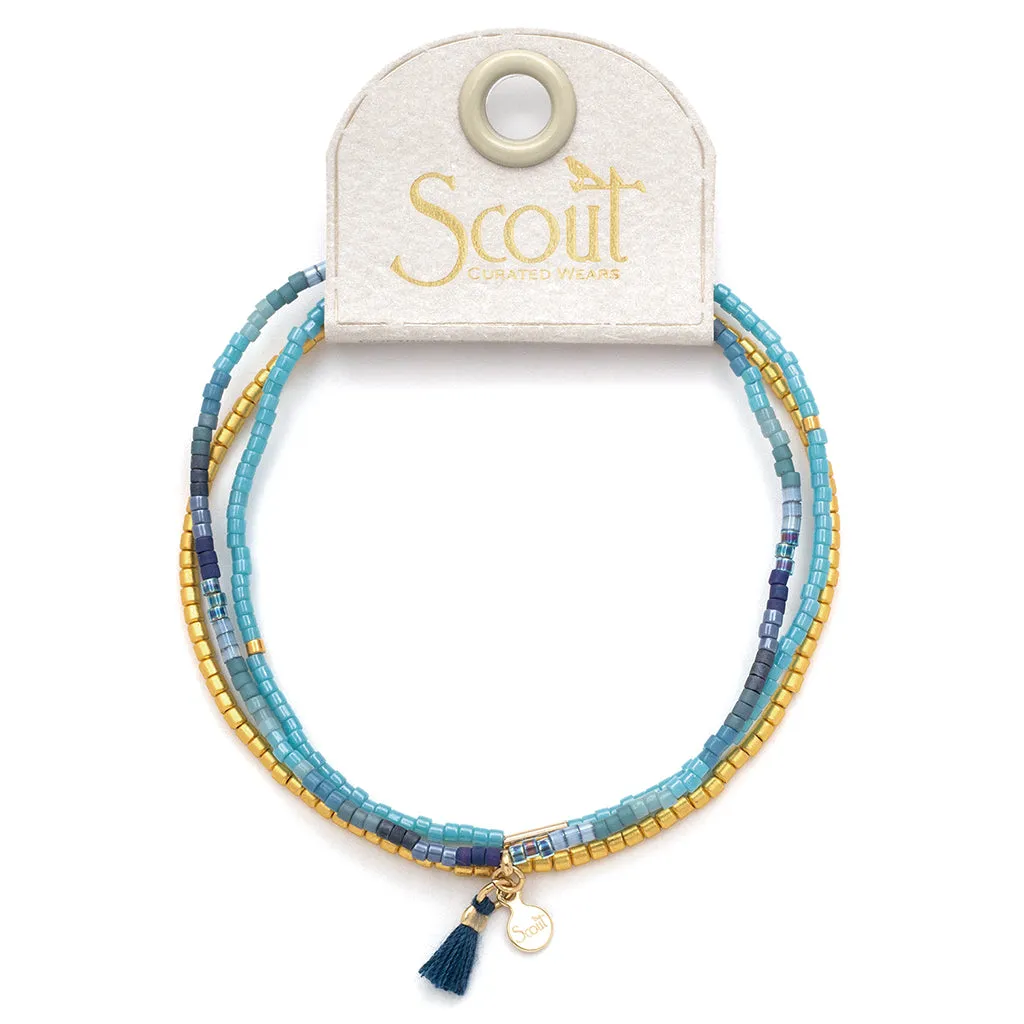 Cobalt Multi Gold Miyuki Bracelet Trio