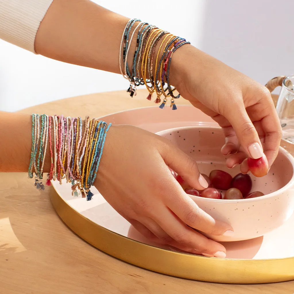 Cobalt Multi Gold Miyuki Bracelet Trio