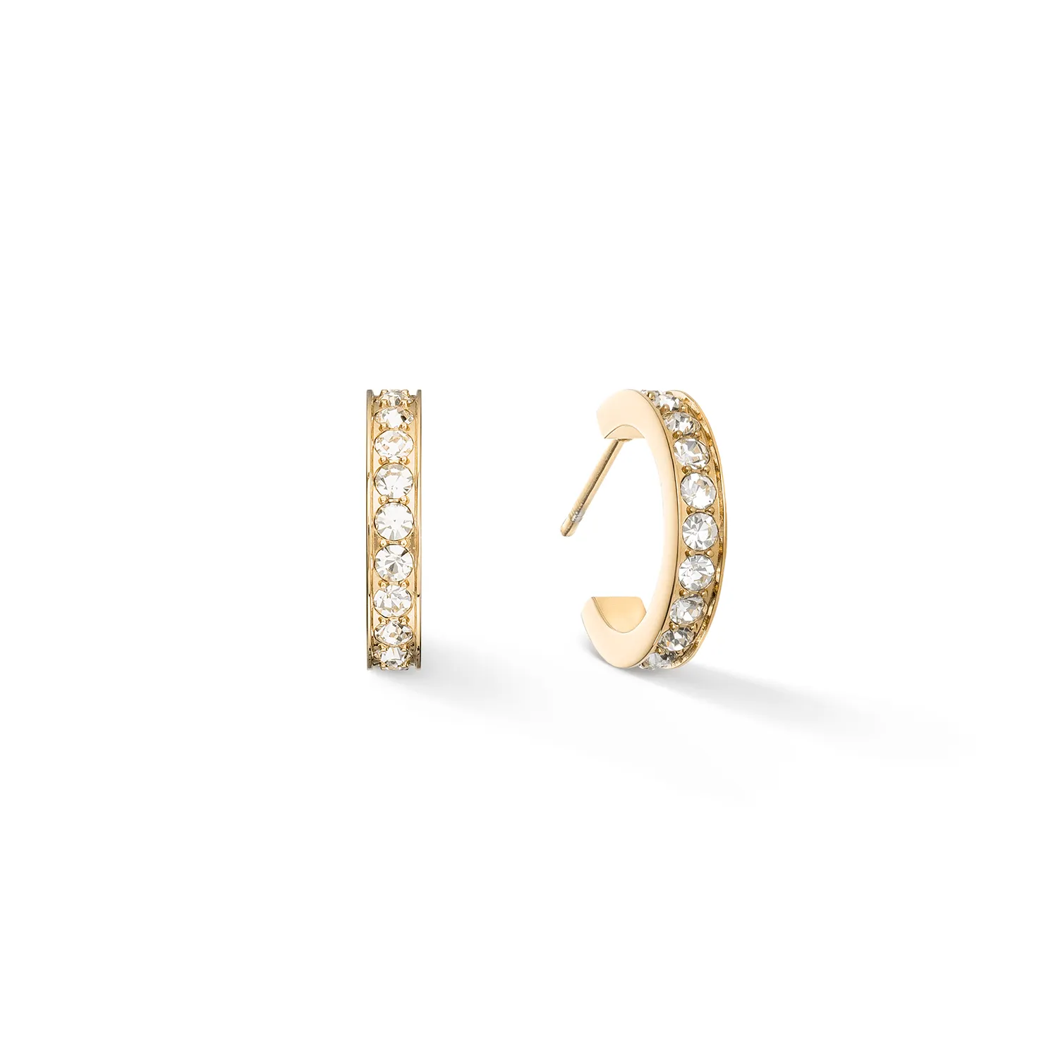 Coeur De Lion Gold Crystal Hoop Earrings