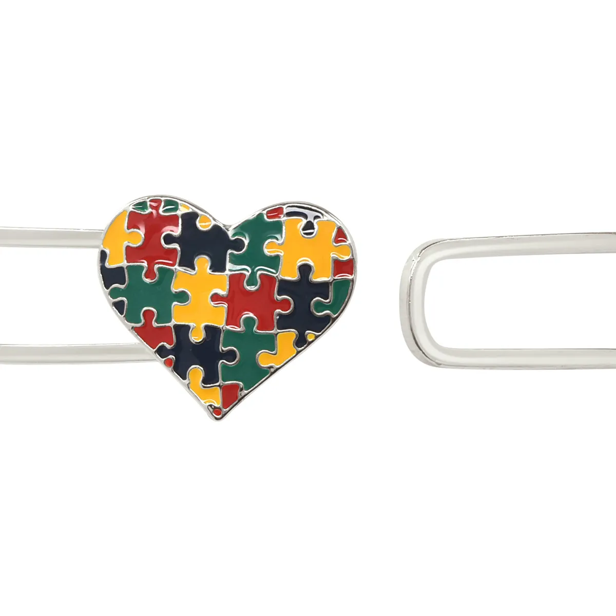 Colored Puzzle Heart Autism Awareness Bangle Bracelets