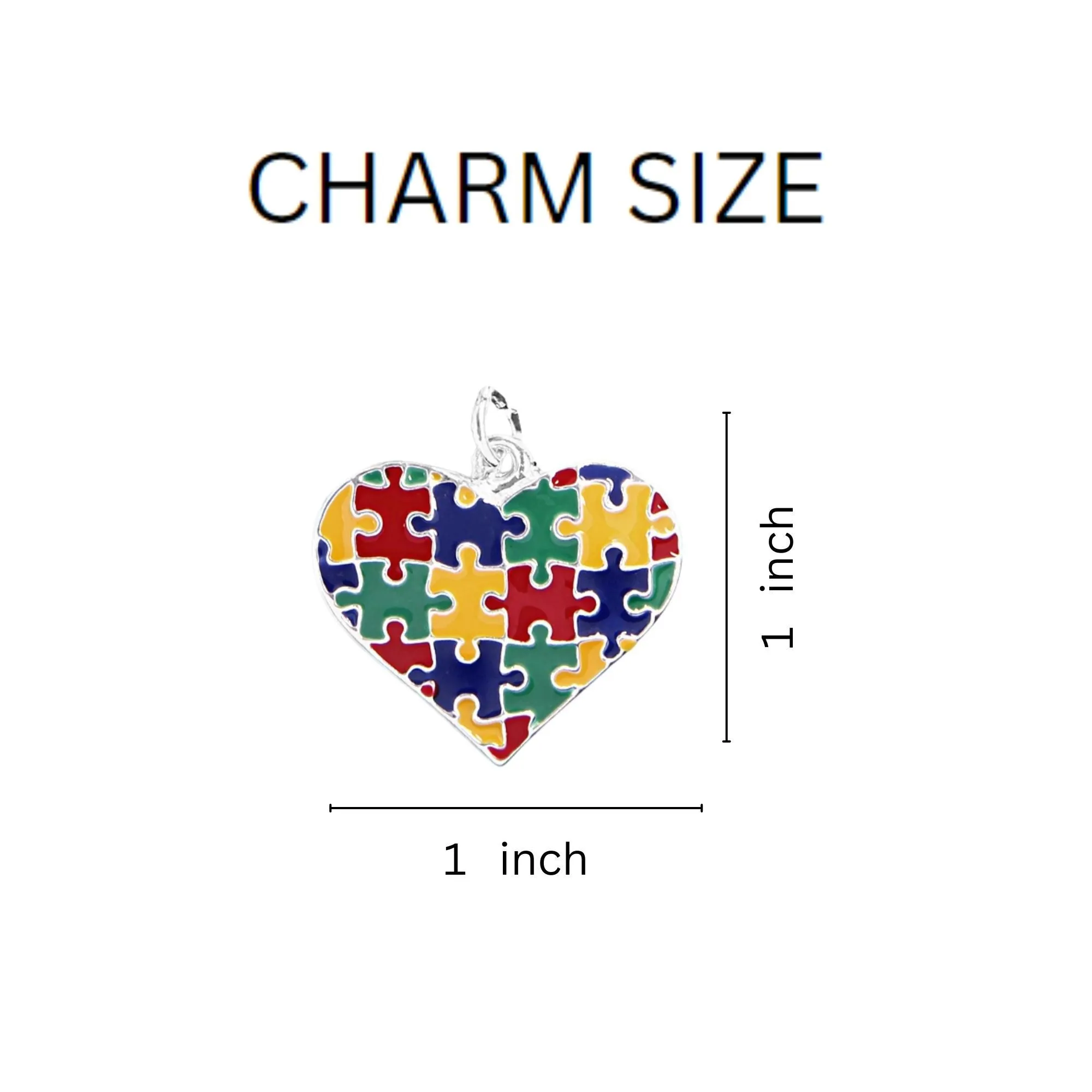 Colored Puzzle Heart Autism Awareness Bangle Bracelets