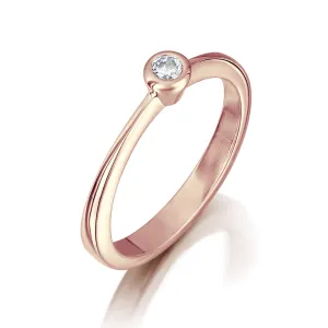 Contemporary 0.10ct Solitaire Diamond Ring in 9ct Rose Gold