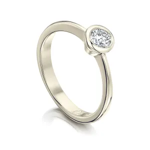 Contemporary 0.30ct Solitaire Diamond Ring in 18ct White Gold