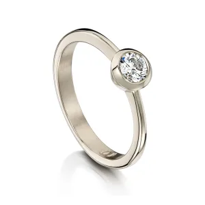 Contemporary 0.40ct Solitaire Diamond Ring in 18ct White Gold