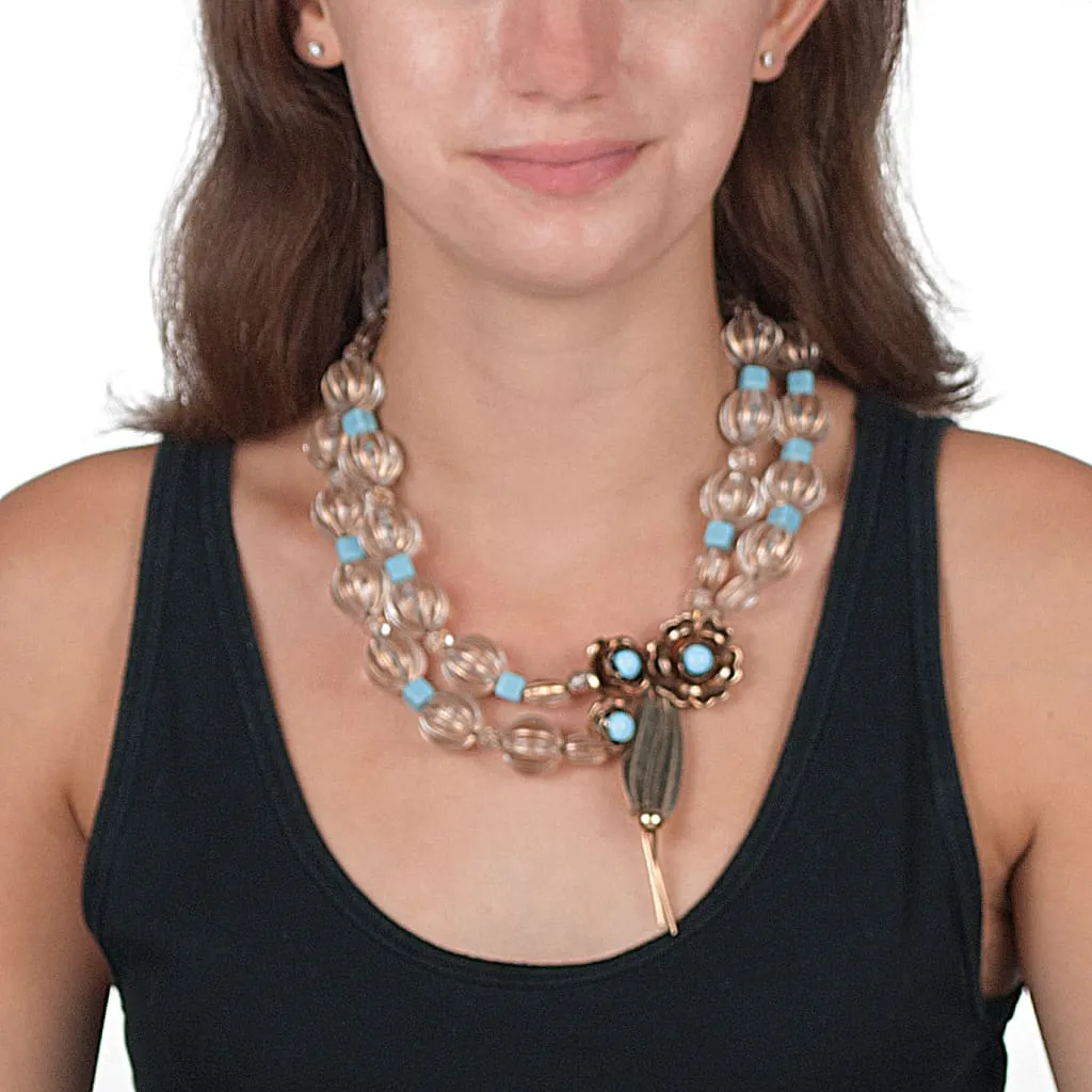 CORNFLOWER OOAK STATEMENT NECKLACE