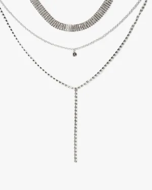 Crystal Pendant Statement Lariat Necklace