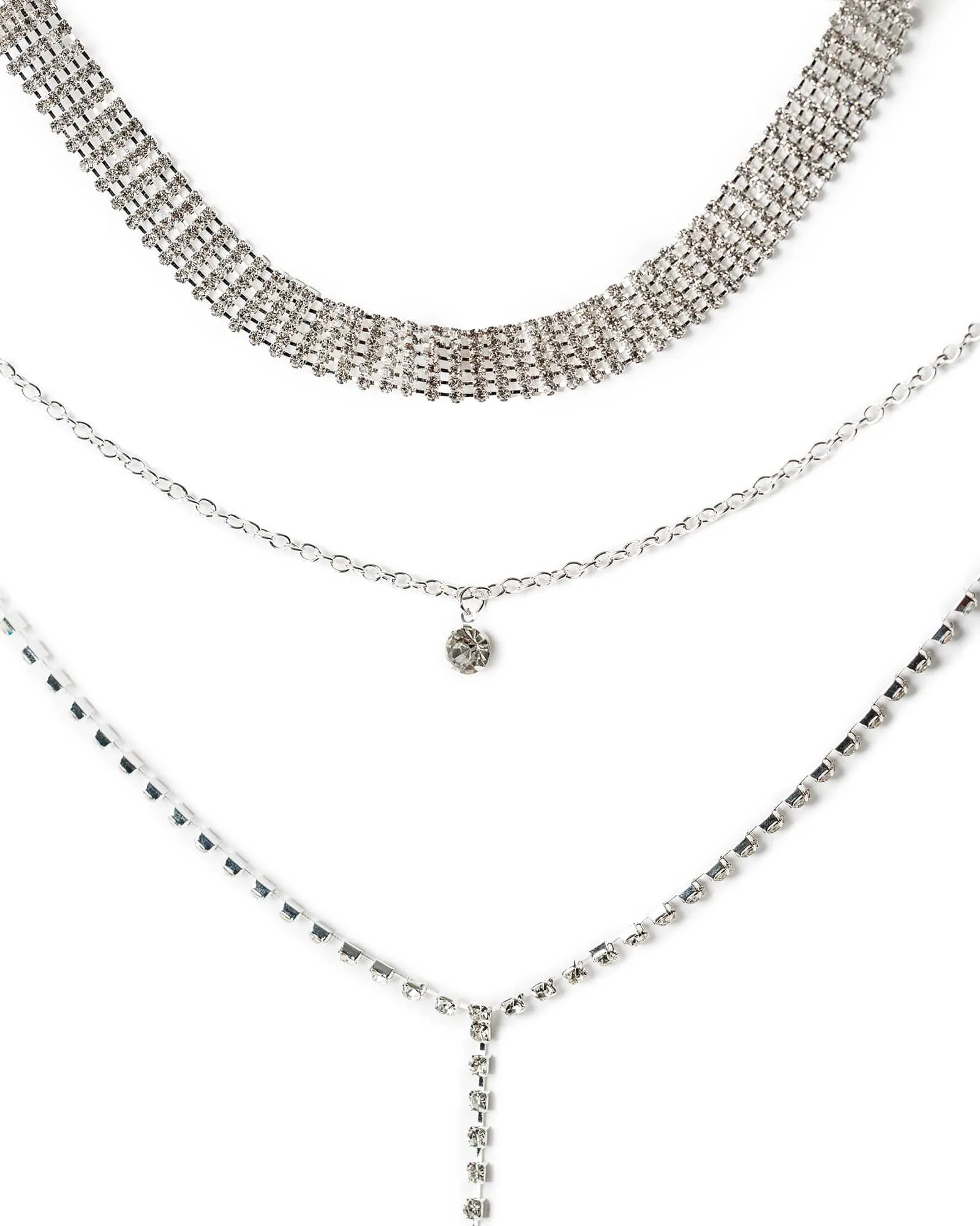 Crystal Pendant Statement Lariat Necklace