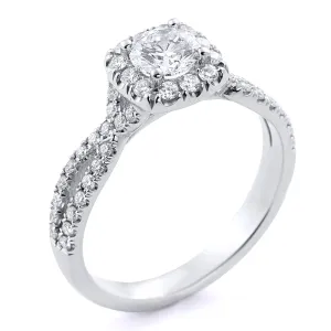 Cushion Halo Round Brilliant Diamond Center