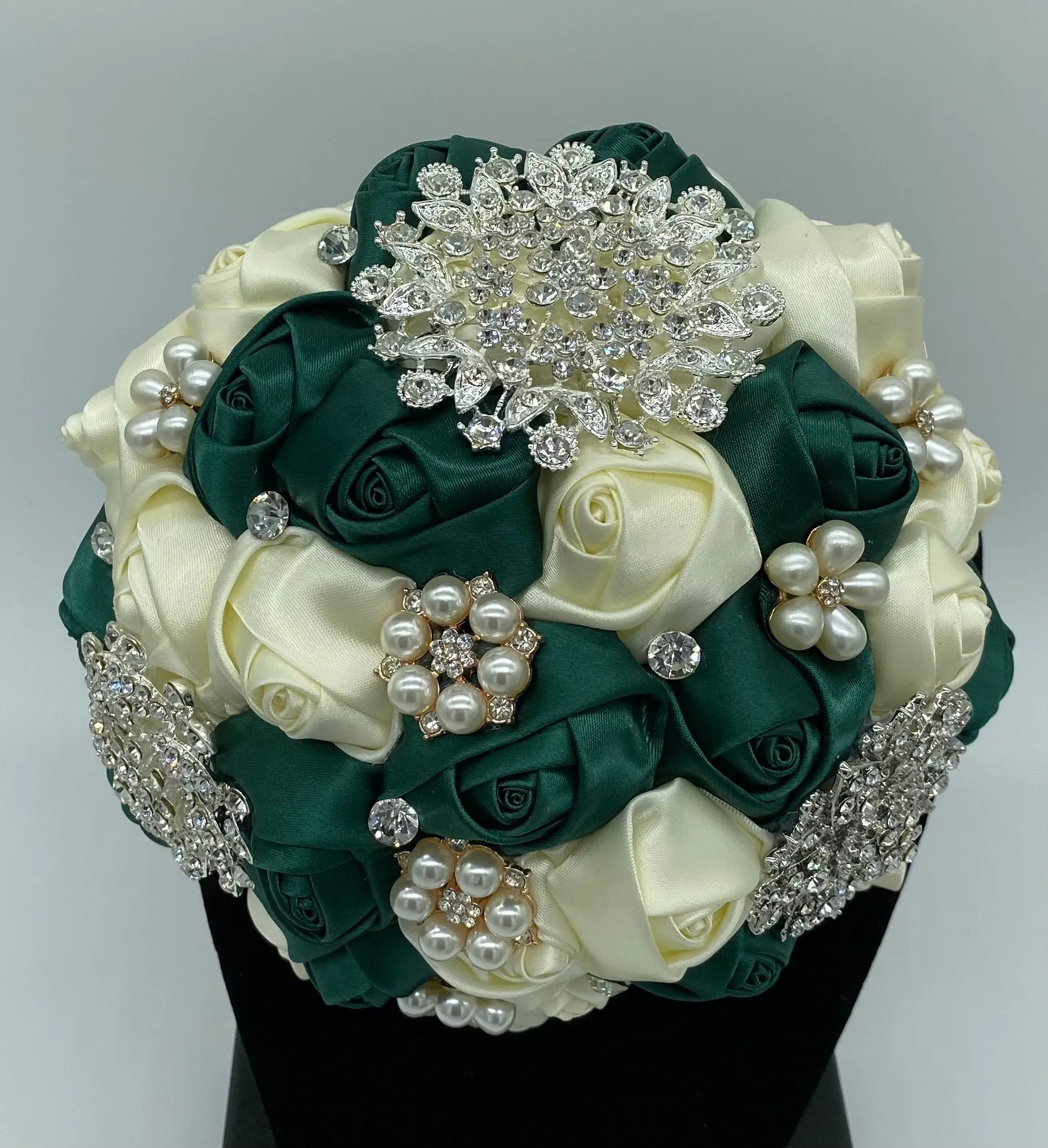 DEONA ~ Satin Roses Brooch Bouquet or DIY KIT