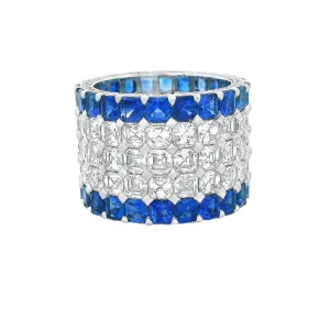 Diamond and Sapphire Platinum Band