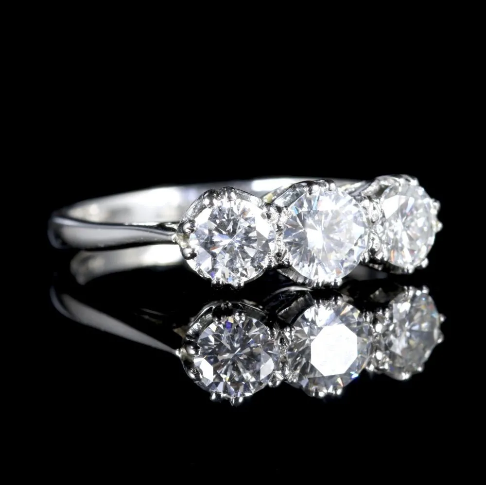 Diamond Trilogy Ring Platinum Diamond Engagement Ring