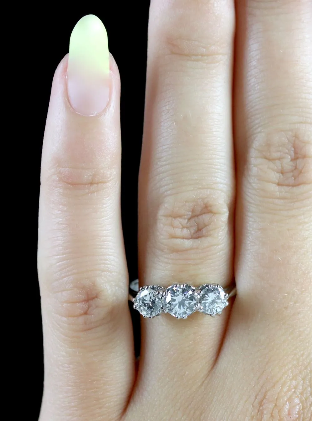 Diamond Trilogy Ring Platinum Diamond Engagement Ring