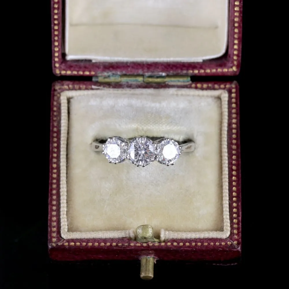 Diamond Trilogy Ring Platinum Diamond Engagement Ring