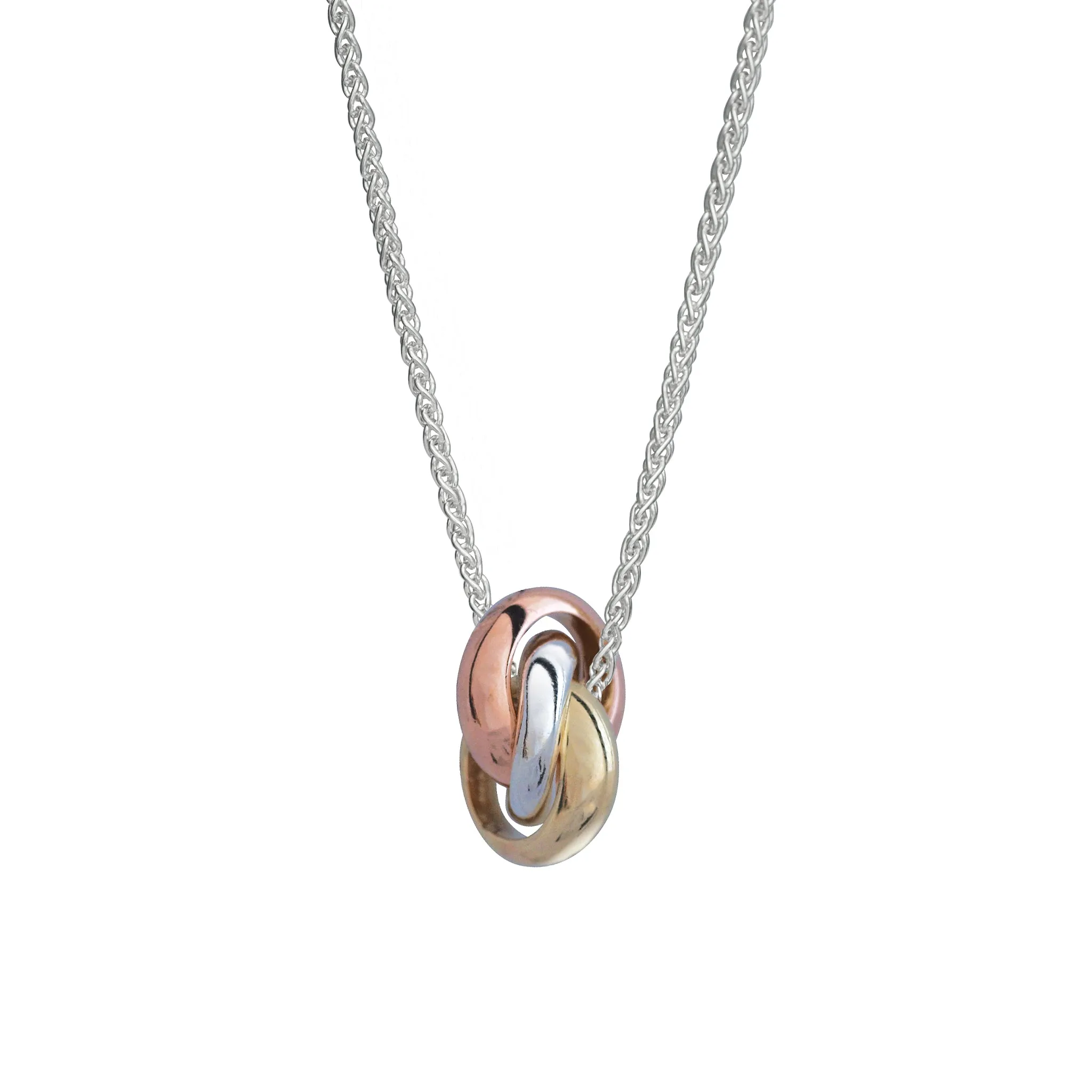 Eclipse Trinity Loop Recycled Silver & Solid Gold Necklace