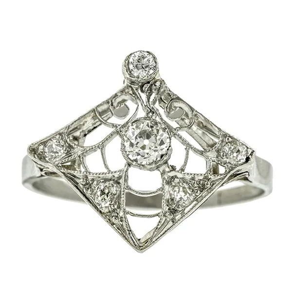 Edwardian Filigree Diamond Ring