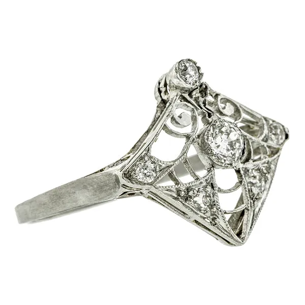 Edwardian Filigree Diamond Ring