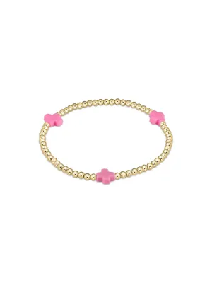 enewton Signature Cross Pattern Gold Bead Bracelet: 3mm